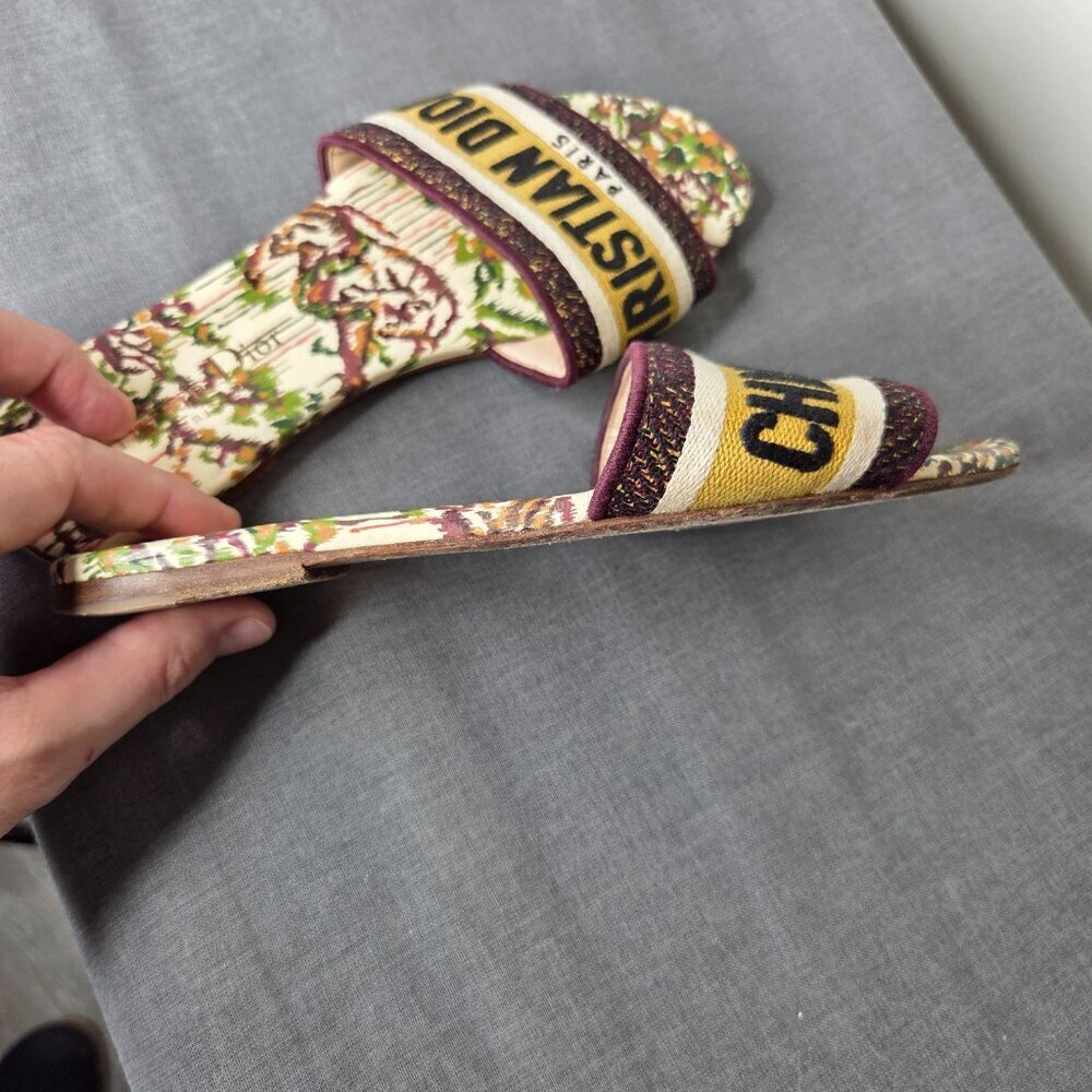 Women's - Dior Dway Slide Sandals EU 35.5 Floral Tapestry w/ Official COA - Picture 8 of 12